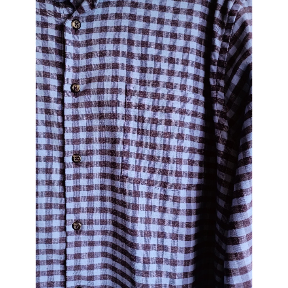 Peter Millar Crown Sport Blue & Plum Check Long Sleeve Button Down Shirt Men's L - Picture 3 of 10